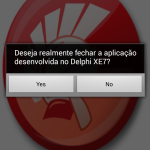 Exemplo MessageDlg Android com Delphi XE7