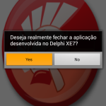 Exemplo MessageDlg Android com Delphi XE7