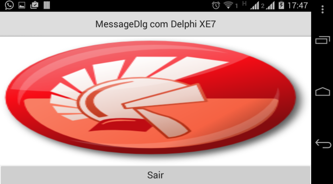 MessageDlg com Delphi XE7