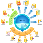 Esquema de acesso a dados do UniDAC