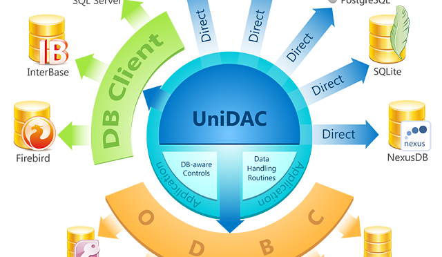 Esquema de acesso a dados do UniDAC