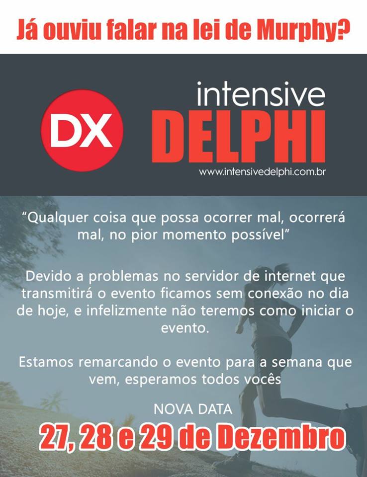 Intensive Delphi remarcado veja as novas datas