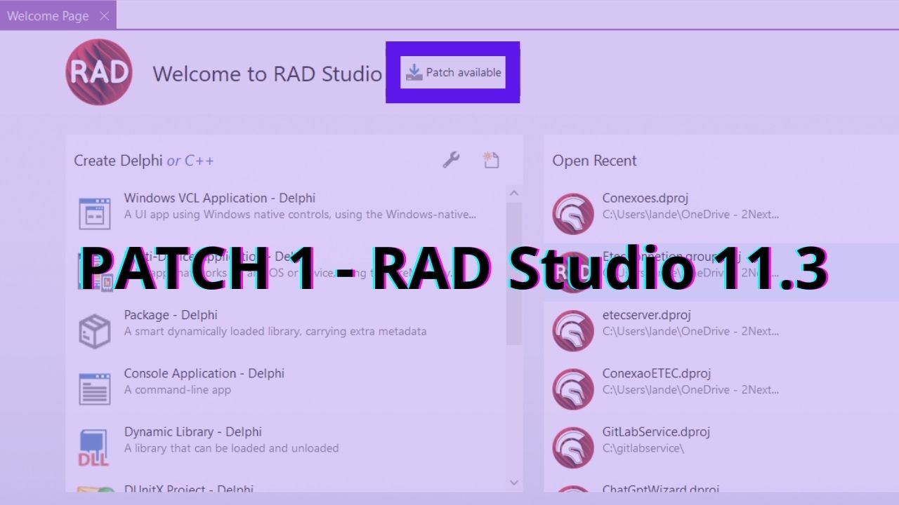 Um patch para o RAD Studio 11.3