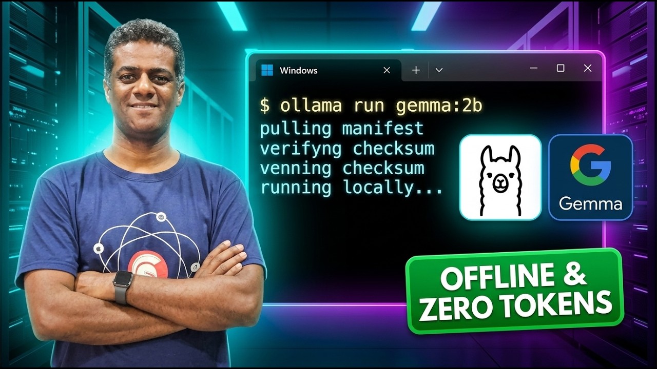Miniatura do vídeo sobre como instalar o Ollama no Windows e rodar modelos de IA localmente